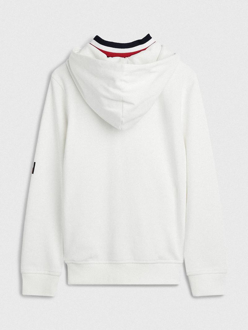 Fiú Tommy Hilfiger Half-Zip Hoodies Fehér | HU 2105CTV